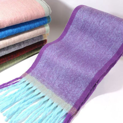 Gradient Scarf Women's Winter Thickened Warm New Style Shawl Tassel All-match Imitation Cashmere Scarf Student Cold-proof Scarf