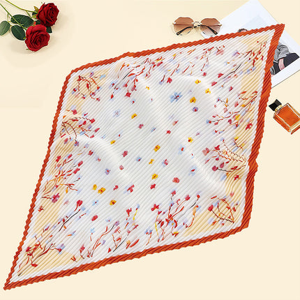 New wrinkled small square scarf female Korean imitation silk printed wrinkled small scarf Joker scarf decorative scarf wholesale