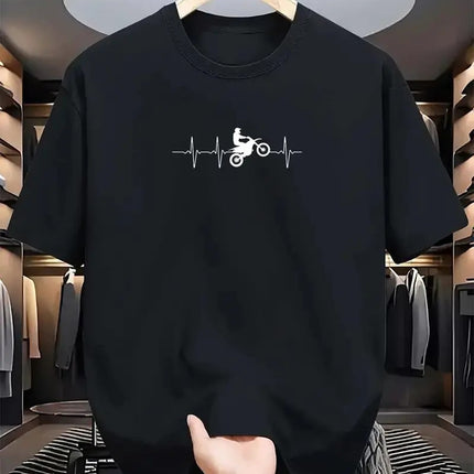 New Heavyweight Round Neck Short-Sleeved T-Shirt for Men, Cross-Border Popular Loose Printed Logo Bottoming Shirt for Men and Women, Half-Sleeved T-Shirt