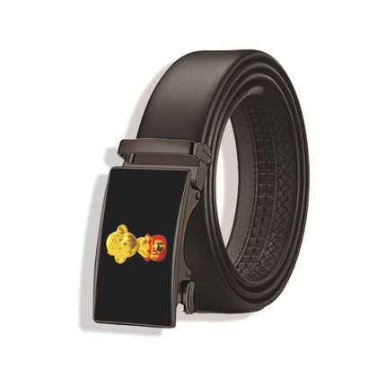 Men's gift box 3D belt automatic buckle belt alloy buckle supermarket wear-resistant non-peeling Korean business