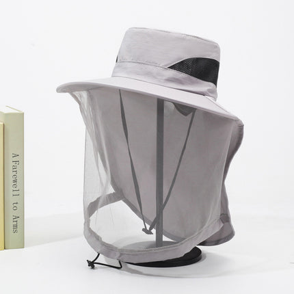 Mask Anti-mosquito Visor Hat Men's Summer Outdoor Fishing Sunscreen Fisherman Hat Shawl Face Covering Men's Sun Hat