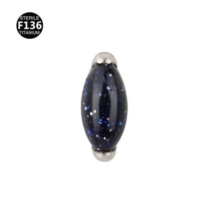 F136 titanium alloy natural stone 0.9 teeth horse eye puncture lip ear nail tongue nail foreign trade hot factory in stock wholesale