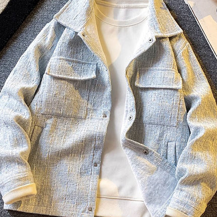Spring and Autumn Couples Chanel Style Plaid Jacket Men's Loose Casual High-end Lasel Jacket Home Figure# TT07