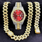 Gold red gold (watch + bracelet + necklace)