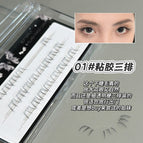 01 # Cat lady lower eyelashes three rows (glue type) 24 clusters