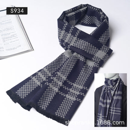 New Plaid Scarf for Men in Autumn and Winter, New Korean Version for Boyfriend, Plaid Scarf, Shawl, Male and Female Students, Couple to Keep Warm