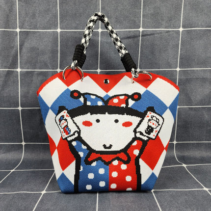 New Versatile and Cute Handbag Knitted Bag Tote Large Capacity Shoulder Bag Handbag Woven High-End Bag