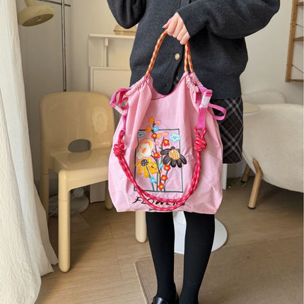 New Canvas Bag Embroidered Shopping Bag Tote Bag Large Capacity Bag Women's Handbag Crossbody Bag