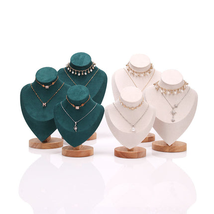 Factory Solid Wood Necklace Display Stand Bracelet Pendant Jewelry Display Rack Figure Model Neck Counter Display Props