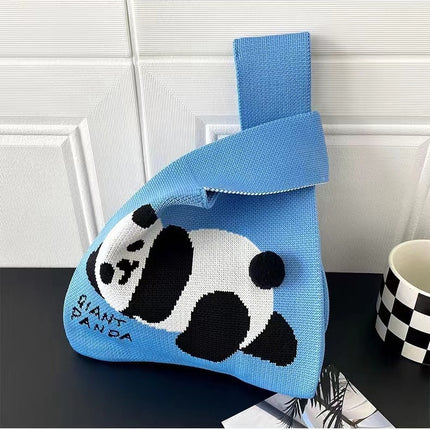 National Treasure Series Panda Knitted Bag Cute Tote Bag Panda Travel Souvenir 2023 New National Trend Bag