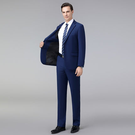 2024 Autumn and Winter Suit suit Men's Two-Piece Set Royal Blue Korean Fashion Youth Slim-Fit Wool Suit