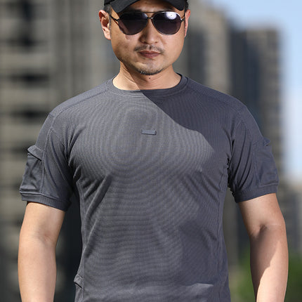 Forbear Summer Outdoor Quick-Drying Clothes T-Shirt Men's Waffg Mountain Hiking Quick-Drying Sportswear Short-Sleeved