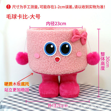 Cartoon Bigfoot Little Monster Storage Basket for Miscellaneous Snacks Large Dopamine Lamb Velvet Cute Storage Basket