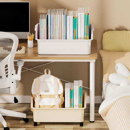 Book Storage Box with Pulley Student Dormitory Desk Schoolbag Storage Box Desktop Storage Basket Sorting Classroom Book Box