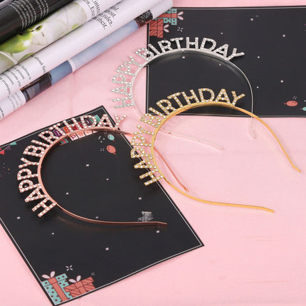 Decorations Iron Hair Hoop Ornaments Headband Cake Decoration Happy Birthday Letter Party Birthday Headband Halloween