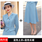 Two-piece blue top + blue dress / S