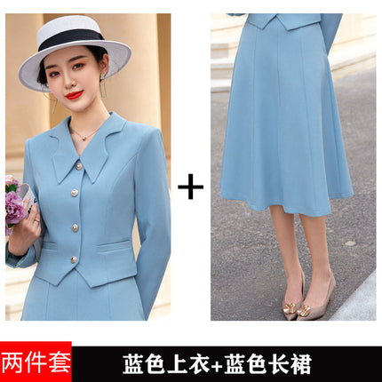 French style black dress Women's Spring and Autumn New retro high-grade elegant socialite high-end suit two-piece suit
