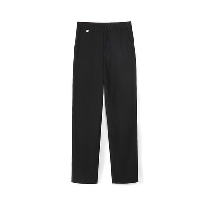 Factory Direct Sales Special Price Men's and Women's Plaid Trousers High-Waisted Student Trousers Evening Matte Gray Small Grids Olive Grids Class Uniform