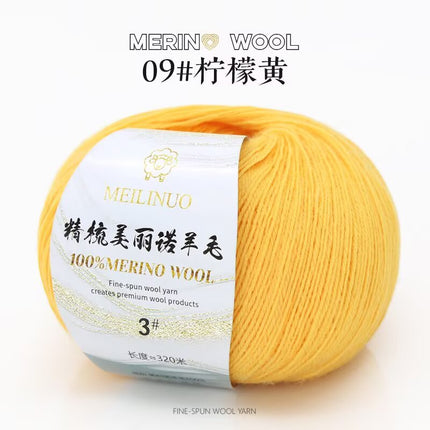 Cross-Border Wholesale Merino Combed Full Wool 50g Fine Pure Wool Hand-Knitted Crochet Sweater Scarf Thread