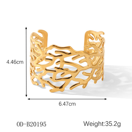 Europe and the United States cross-border stainless steel 18K gold bracelet high sense geometric irregular linear hollow opening titanium steel bracelet