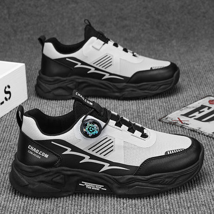 Cross-Border Large Size Summer New Men's Sports Shoes for Fitness and Outdoor Activities, Breathable with Rotating Buckle and Stylish Mesh Design