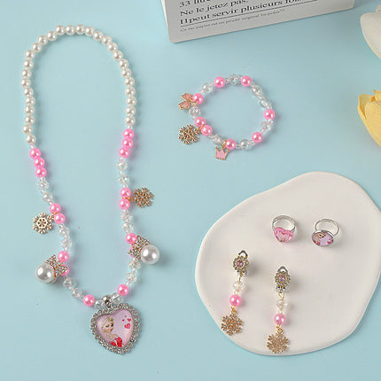 mermaid necklace diy pearl non-allergic beaded suit children cute mermaid princess necklace jewelry