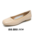 apricot 1 Q681 patent leather simple board with 1.5cm high / 38