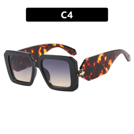 Snake head wide leg sunglasses 2025 new European and American fashion box sunglasses street photo sunglasses ladies high-end sense