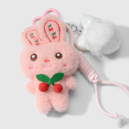 Cross-border explosions cute exquisite high-value plush ball doll rabbit simulation glass beads keychain bag pendant