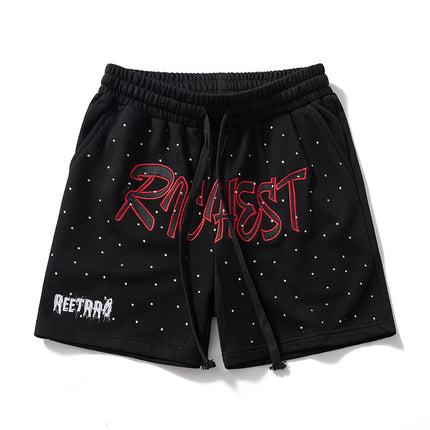 Shorts Men's Letters Summer Tooling Fashionable Trousers Casual Outer Wear Loose Trendy Brand Mid-length Pants Beach Pants