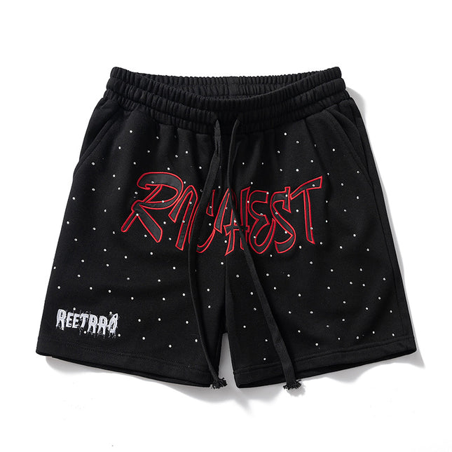 Shorts Men's Letters Summer Tooling Fashionable Trousers Casual Outer Wear Loose Trendy Brand Mid-length Pants Beach Pants