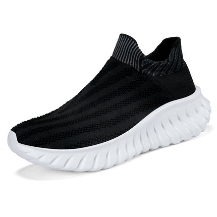 Cross-Border New Couple's Slip-On Summer New Fly-Knit Breathable Running Shoes Girls' Shoes Knitted Women's Shoes