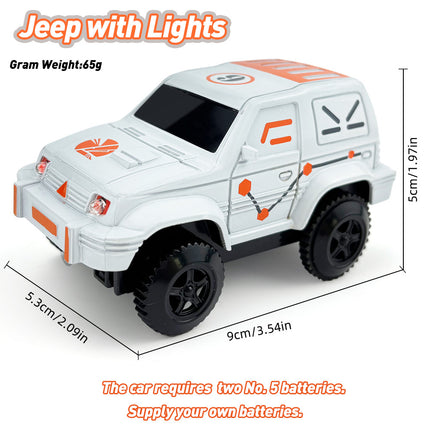 Magnetic track car electric light-emitting jeep police car project small train track accessories children's toys car