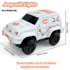 White jeep with lights