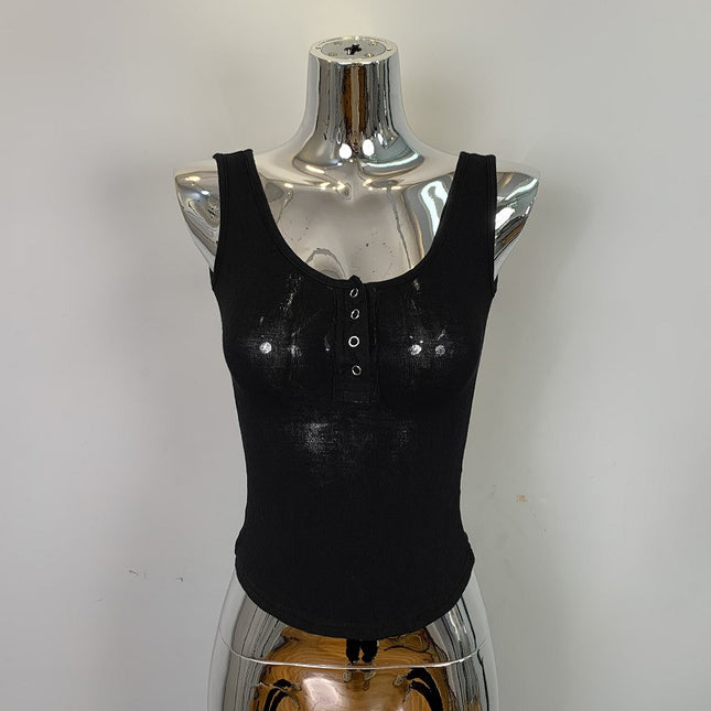 South Korea Dongdaemun Tight Slimming All-match Sexy Spice Girl Figure Irregular Curved Camisole Women's Inner Camisole