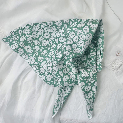 New 58x58cm% cotton small square scarf women's small floral scarf hair band Korean style Net red scarf decoration