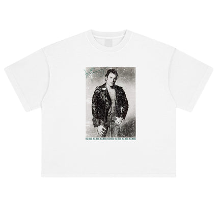 “Queen Band Uncle Tooth” Imported Digital Direct Injection Heavy Short Wide Boxy Short-Sleeved Snake Year T-Shirt Men's Style