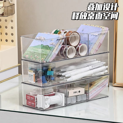 Drawer Storage Partition Built-In Box Transparent Acrylic Office Stationery Rectangular Partition Partition Organizing Box