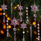 As shown in the picture / 18-piece pink snowflake set (ribbon optional)