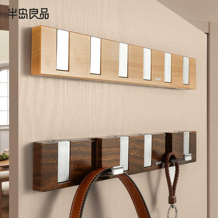 Door Hook Punch-free Clothes Bag Storage Rack Bedroom Door Wood Grain Clothes Hook Storage Door Hanger