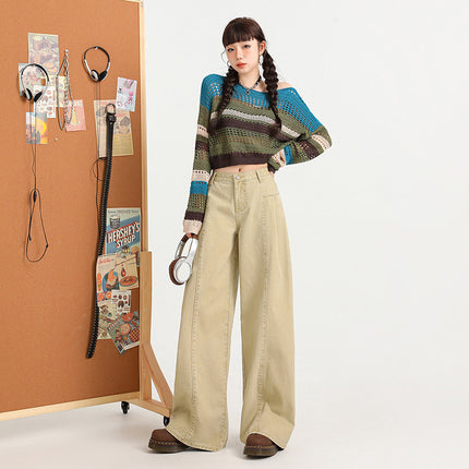 2026 Autumn Basic Style Niche High-End Loose Draped Straight Wide-Leg Floor-Length Women's Trousers Extended Length