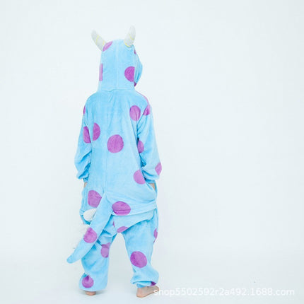 Mixed batch autumn and winter flannel cartoon one-piece pajamas home performance clothes toilet version adult home clothes pajamas