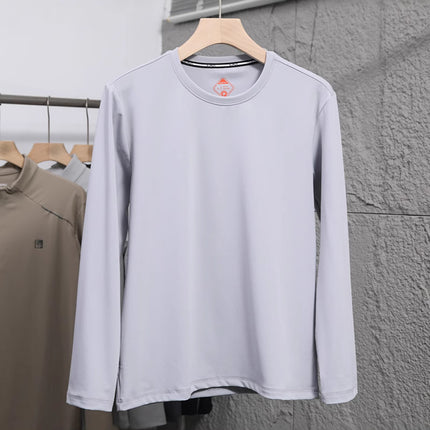 Di department flat for winter men's outdoor warm fashion all-match skin-friendly delicate bottoming warm velvet crew neck long sleeve T-shirt