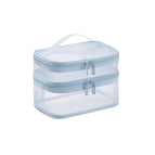 Double layer mesh cosmetic bag-blue