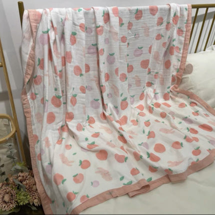 Summer bamboo fiber four-layer gauze blanket children's air conditioning blanket adult student bamboo cotton bed sheet cold feeling blanket kindergarten
