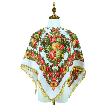 Amazon Cross-border New Gorgeous Golden Sequins Advanced Scarf Double-sided Warm Windproof Multifunctional Triangle Towel