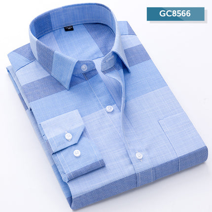 New men's long sleeve plaid shirt men's business casual shirt for the elderly Amoy supply a generation of micro-supply