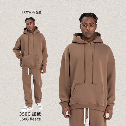 Cai Xiang Island Men's Clothing | Cross-Border American-Style Hooded Sweatshirt for Men, Autumn and Winter Loose Street Fashion Hoodie and Sweatpants Set for Men