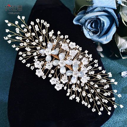 Youlapan Bridal Jewelry European and American Style Headpiece, Purely Handmade Rhinestone Hair Comb, Wedding Hair Accessory Hp279