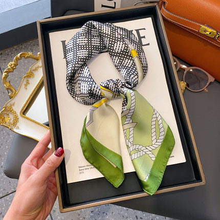 70cm Imitation Silk Square Scarf Fashion All-match Silk Scarf Professional Scarf Korean Style Neck Protection Scarf Decorative Small Square Scarf